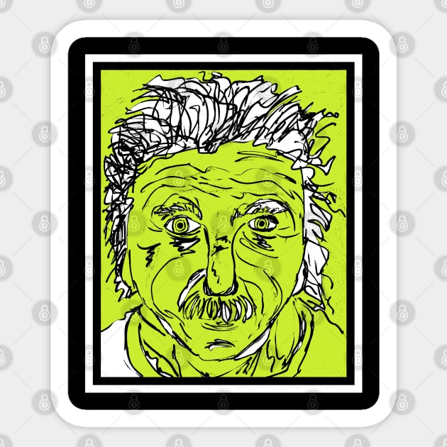 Albert Einstein Pop Art: Green Sticker by Maries Papier Bleu